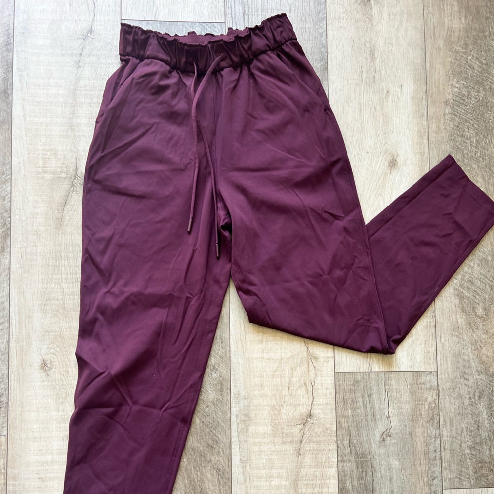 Stretch High-Rise Lulu Lemon Pants - MERLOT